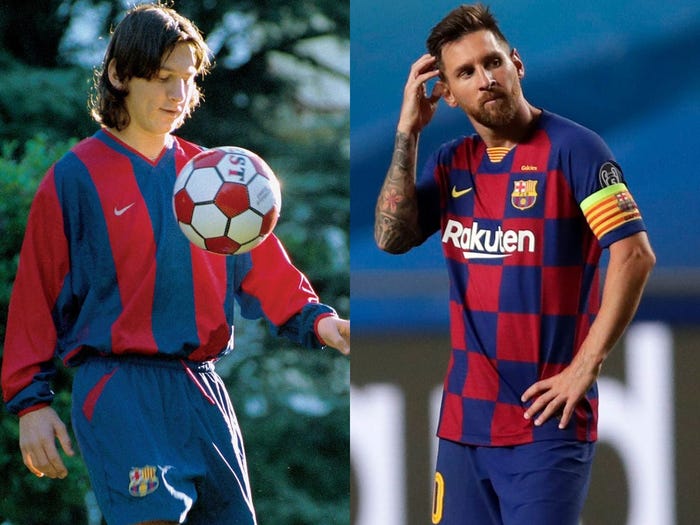 Messi growth throughout time