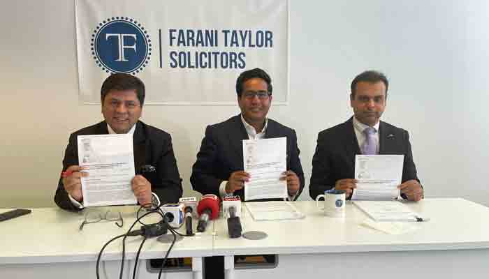PIA country manager alongside lawyers from the 'Farani Taylor Solicitors'