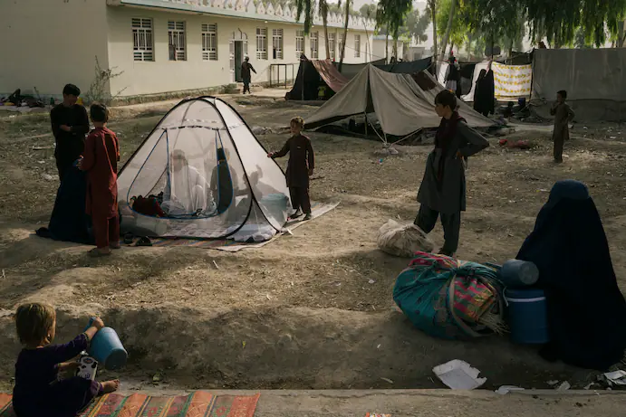 camps setup in central Kandahar after Taliban pushes