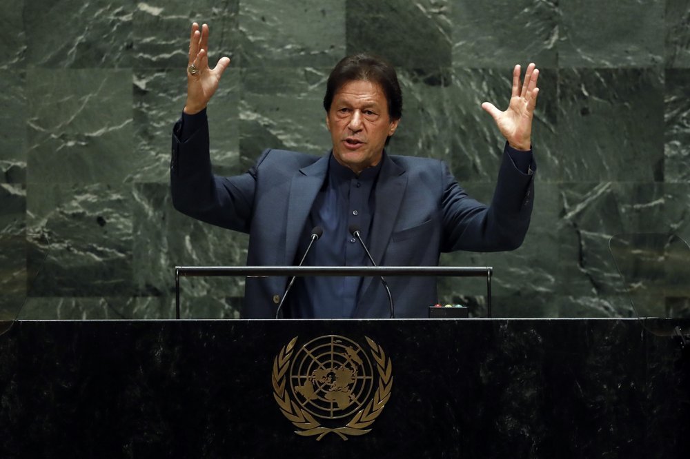 Imran Khan addressing UN