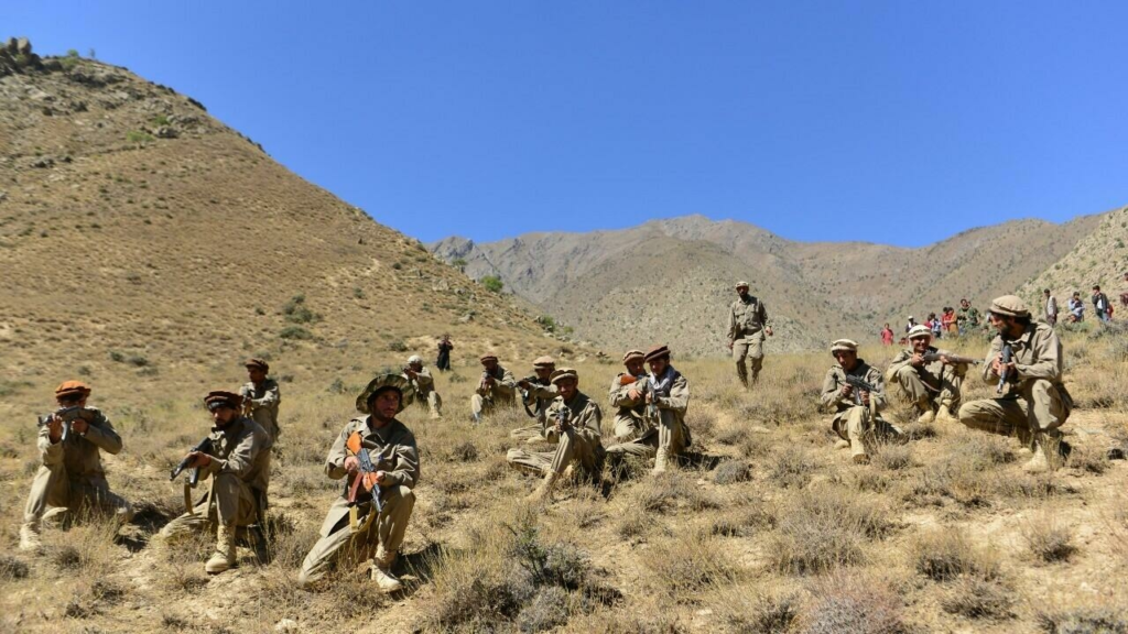 Anti Taliban resistance troops training in Panjshir