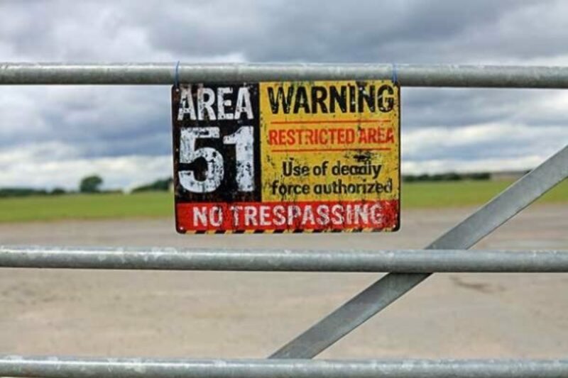 Warning sign outside Area 51