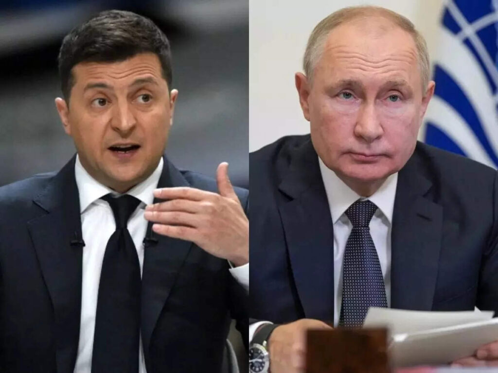 Left: Ukrainian President, Volodymyr Zelenskyy, Right: Russian President, Vladmir Putin