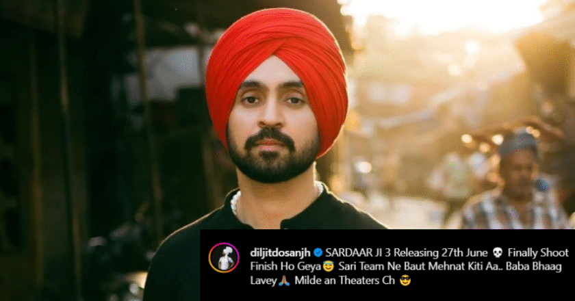 Diljit Dosanjh Wraps Up ‘Sardaar Ji 3’; Movie to Release in June